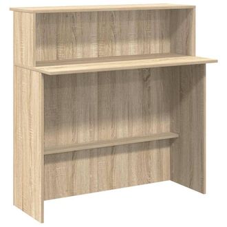 Berkfield Home Reception Desk Sonoma Oak 100x50x103.5 cm Engineered Wood in Light Oak