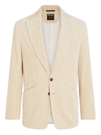 Ermenegildo Zegna Cashco corduroy blazer - men - Cotton/Cashmere/Elastane - 48 - Neutrals