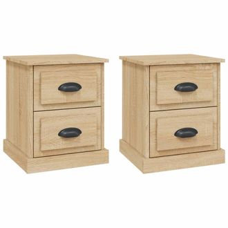 vidaXL Vidaxl - Mesitas De Noche 2 Uds Contrachapada Roble Sonoma 39x39x47,5 Cm