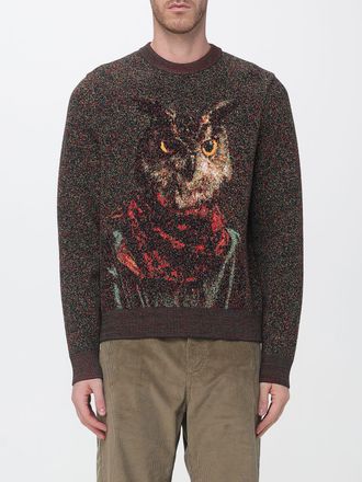 Etro Graphic Print Wool-Blend Crewneck Sweater with Ribbed Trims