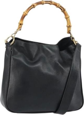Gucci Pre-owned Handbags, female, Black, Size: ONE SIZE Pre-owned Vintage Leather Handbag