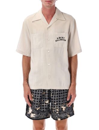 Amiri Mens Hollywood Bowling Shirt - Ivory - Size Medium