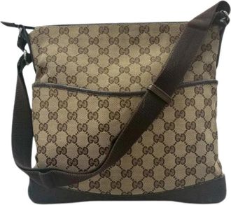 Gucci Pre-owned GG Canvas Leren Schoudertas - Dames - Vintage Schoudertas - Bruin - ONE Size - Leer - Vintage