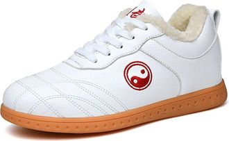 Generic Unisex Taekwondo Shoes Lightweight Boxing Kung Fu Tai Chi Sport Gym for Children Adults(White,2.5 UK)