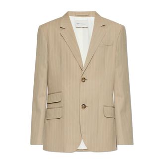 Ami Blazers, male, Beige, Size: XL Wool Blazer with Single Vent