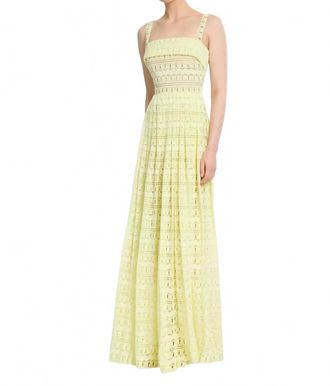 Elie Saab Macrame Long Dress In Yellow