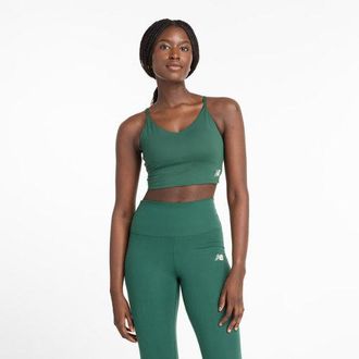 New Balance Womens NB Harmony Light Support Sports Bra in Green Poly Knit, size X-Small