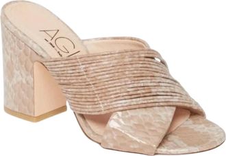 AGL Womens Attilio Giusti Leombruni Snake Embossed Sandal In Verbito Nude Python Print