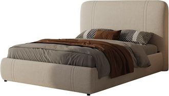 Concept Usine Cama con caja de almacenamiento 140x190cm en terciopelo beis