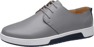 Generic Casual Dress Shoes for Men Comfortable, Leather Shoe Lace Up Formal Shoes Flat Bottom Business Shoe Breathable Casual Loafers British Dress Loafer Low