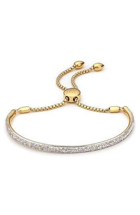 Monica Vinader Fiji Diamond Pav&eacute; Toggle Petite Bracelet in Yellow Gold at Nordstrom Rack