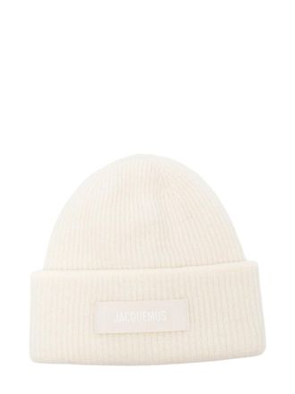 Jacquemus White Textured Beanie Cap