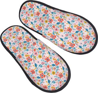 Generic Slipper Flower Ditsy Lightweight Camping Slippers Unisex Cotton Slipper For Hotel Men Room M