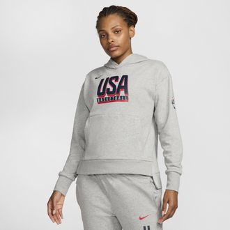 Nike USA Practice Nike Womens Basketball Hoodie in Grey | FQ0337-063