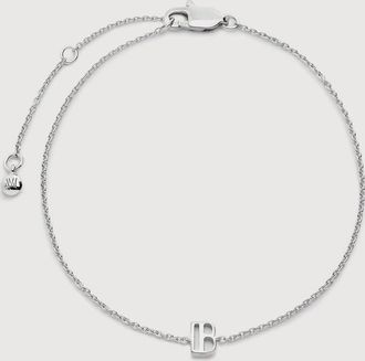 Monica Vinader Sterling Silver Initial B Chain Bracelet