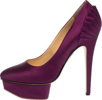 Charlotte Olympia Pumps in raso con plateau Pre-owned 150mm - Viola