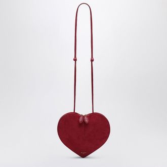 Alaia Le Coeur raspberry suede leather bag