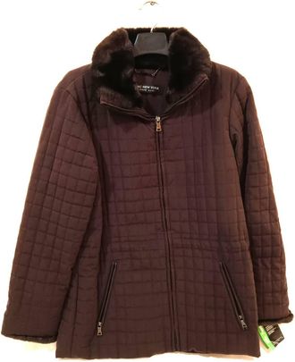 Andrew Marc Womens Erica Quilt Jacket In Brown