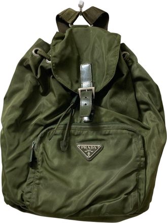 Prada Khaki Nylon Backpack (Pre-Owned)