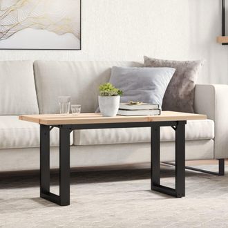vidaXL Vidaxl - Mesa De Centro Marco O Madera Maciza Pino Y Acero 90x40x45,5 Cm