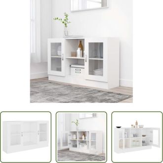 vidaXL vidaXL Armadietto con ante - Armadietto con Vetrina Bianco 120x30,5x70 cm Legno Multistrato