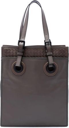 Bottega Veneta Pre-owned Bottega Veneta Intrecciato Trimmed Leather Oculus Tote Ladies M6Y76PE5I4N872Z3