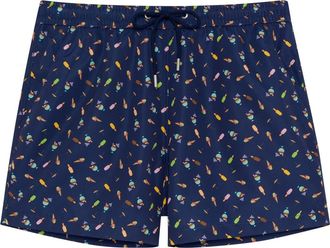 HOM Summer Beach Boxer in Navy Print at Nordstrom, Size Xx-Large