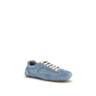 Prada Womens Blue Lamb Ovis Aries Athletic Sneakers