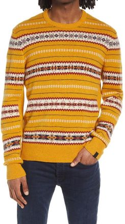 Rag & Bone Wesley Fair Isle Wool Crewneck Sweater in Yellow Multi at Nordstrom Rack, Size Medium