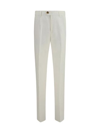 Brunello Cucinelli White Regular Pleated Pants