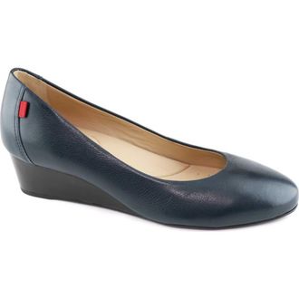 Marc Joseph New York Prospect Leather Wedge Pump in Navy Napa Soft at Nordstrom, Size 9.5