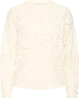 Ichi Ihagnete LS3 Crewneck Sweater in Cloud Dancer at Nordstrom, Size Xx-Large