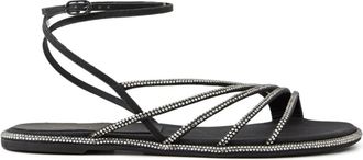 Le Silla Scarlet sandals - women - Leather/Fabric/Calf Leather/Crystal - 38 - Black