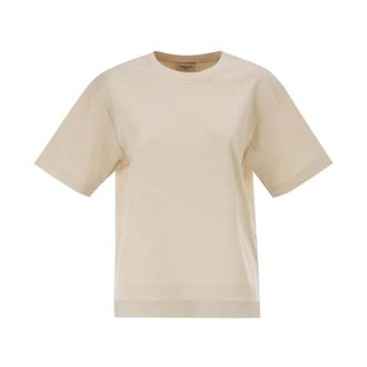 Max Mara Katoenen Jersey T-shirt - Dames - Tops - Beige - Maat: S Katoen