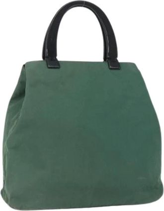 Prada Pre-owned Handbags, female, Green, Size: ONE SIZE Pre-owned Nylon Handbag