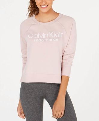 Calvin Klein Activewear Performance Logo Sweatshirt In Cameo