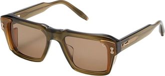 Akoni Hercules Oversize Zonnebril - Heren - Zonnebrillen - Groen - ONE Size - Accessoires