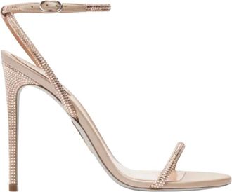 Rene Caovilla Ellabrita Sandal - Dames - Sandalen met hakken - Beige - 36 EU - Leer - Schoenen