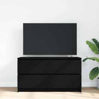 Berkfield Home TV Cabinet Black 100x35x54 cm Engineered Wood | Size: 100 x 35 x 54 cm