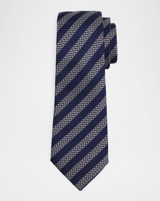 Giorgio Armani Men & apos;s Woven Diagonal Stripe Silk Tie