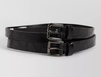Dolce & Gabbana caiman leather double strap belt