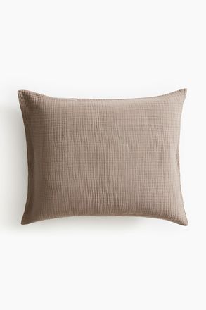 H&M Kopfkissenbezug aus Baumwollmusselin - Dunkelbeige