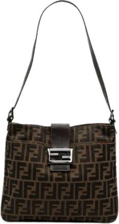 Fendi Pre-owned Canvas Shoulder Bag - Dames - Vintage Schoudertas - Bruin - ONE Size - Leer - Vintage