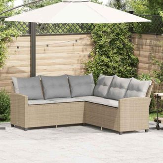 vidaXL Vidaxl - Divano a Forma di l con Cuscini in Polyrattan Beige