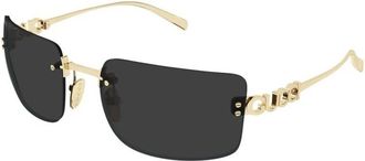 Gucci Rechthoekige Zonnebril - unisex - Zonnebrillen - Geel - 61 MM - Accessoires