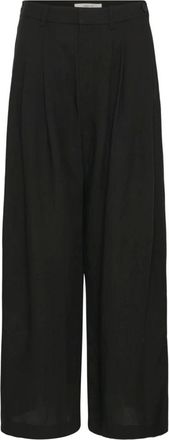 Gestuz Broeken, Dames, Zwart, M, Wijde broek