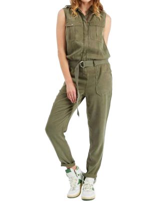 Etienne Marcel Utility Sleeveless Jumpsuit In Military