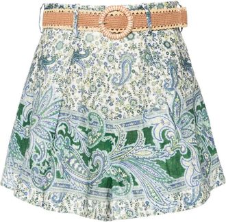 Zimmermann Ottie Tuck Shorts - Dames - Bermuda - Veelkleurig - XS - Katoen - Korte Broeken