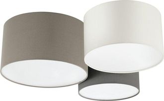 Eglo Eglo Pastore 3 Light Ceiling Light With Taupe, White, & Grey Shades