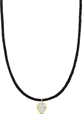 SHYMI Cubic Zirconia Heart Pendant Necklace in Black Gold at Nordstrom